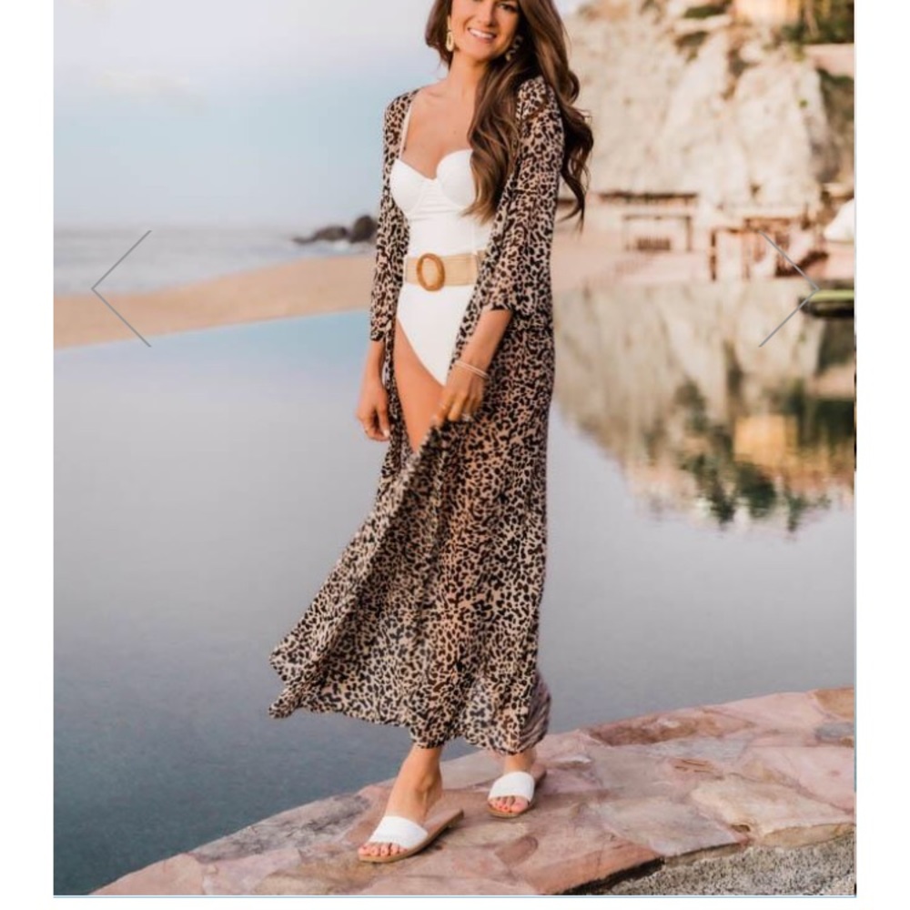 Leopard print kimono / coverup